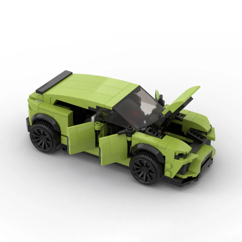 MOC Lambo SUV Urus Huracan coche deportivo remolque bloques de construcción vehículo de carreras de velocidad ladrillos garaje juguetes regalos de navidad para niños