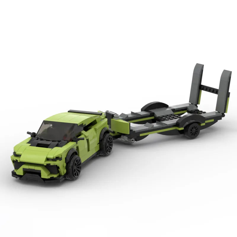 Moc lambo suv urus huracan carro esportivo reboque blocos de construção velocidade veículo corrida tijolos garagem brinquedos presentes natal para crianças