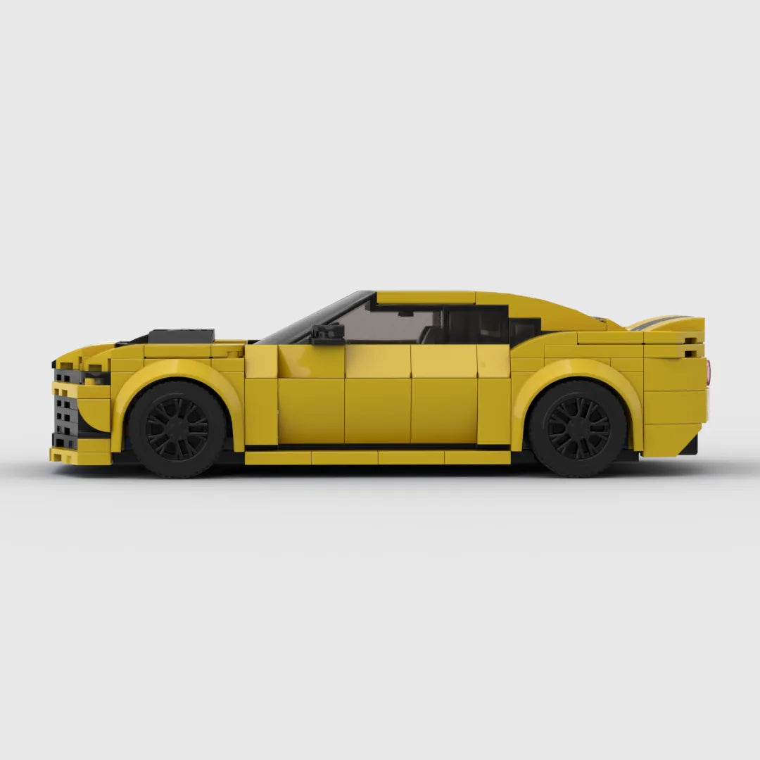 MOC Camaro coche deportivo de carreras vehículo campeón de velocidad Racer bloques de construcción ladrillos creativos juguetes de garaje para niños