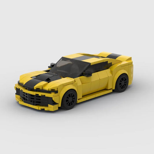 Moc camaro carro esportivo de corrida veículo velocidade campeão racer blocos de construção tijolo criativo garagem brinquedos para meninos